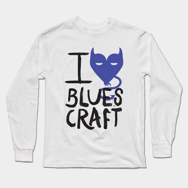 I Love BluesCraft (dark on light) Long Sleeve T-Shirt by icepickphil